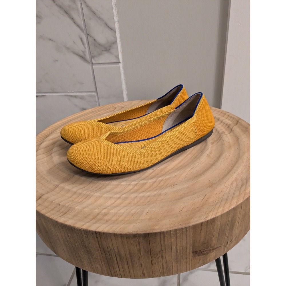 Rothy's Round Toe Mustard Knit Flats Women's Shoes Size 6 Comfortable - Picture 4 of 7